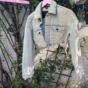 Alexander wang crop distress jacket